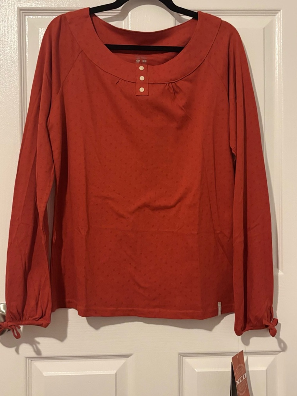 NWT Columbia Women's Rust Orange Pacific Pointelle Long Sleeve Tee